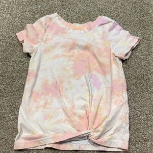 Cat & Jack Short Sleeve Tie-Dye Tee - Pink and Yellow